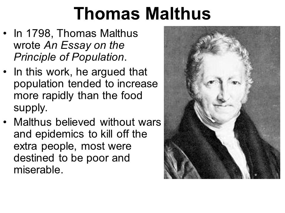 Tr malthus an essay on the principle of population 1798